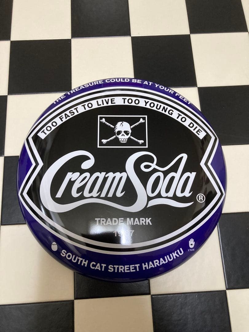 クリームソーダ　ピンクドラゴン　ブリキ缶プレート　看板　3点セット　バラ売り不可