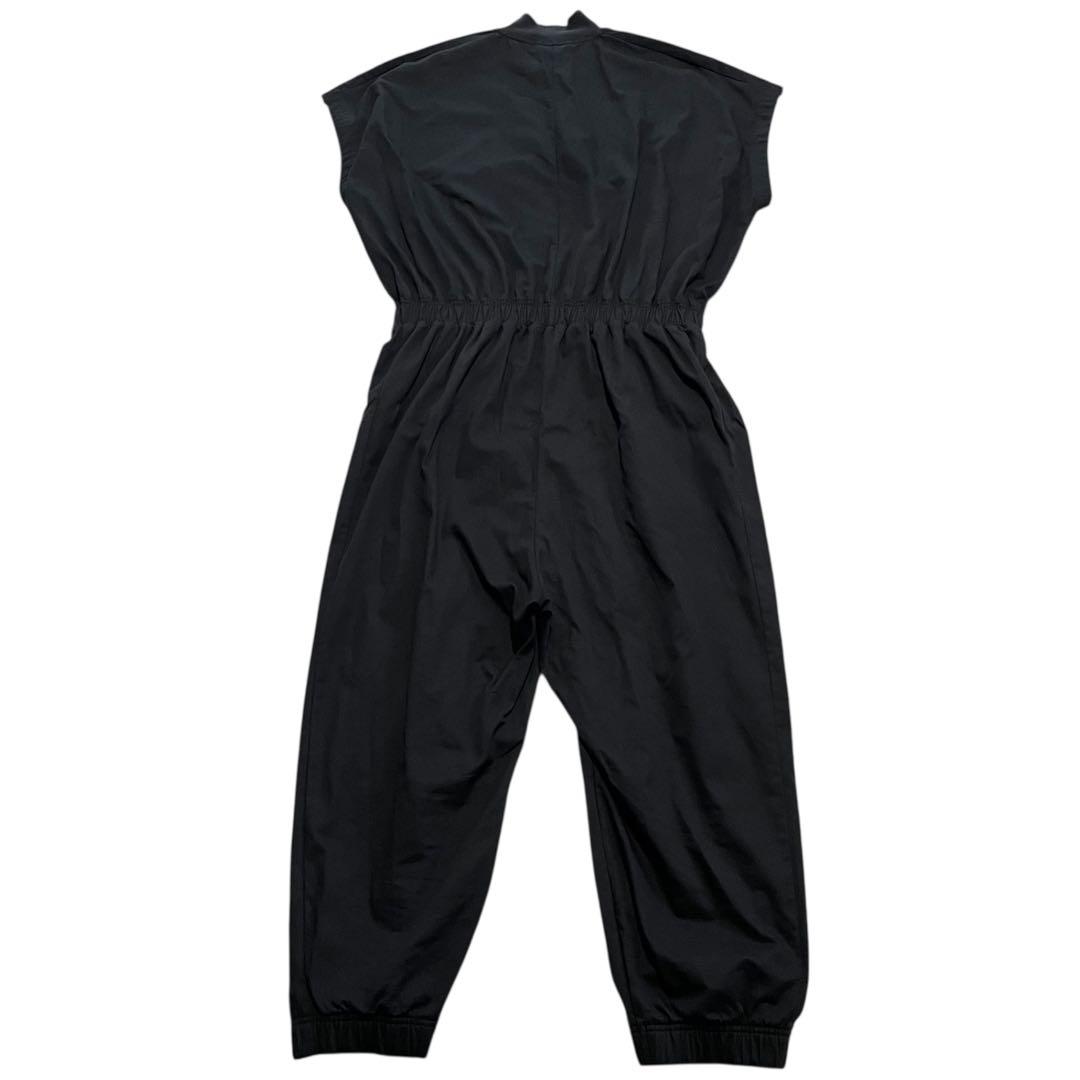 アディダス ジャンプスーツ 半袖 ブラック 黒 ロゴ オールインワン つなぎ