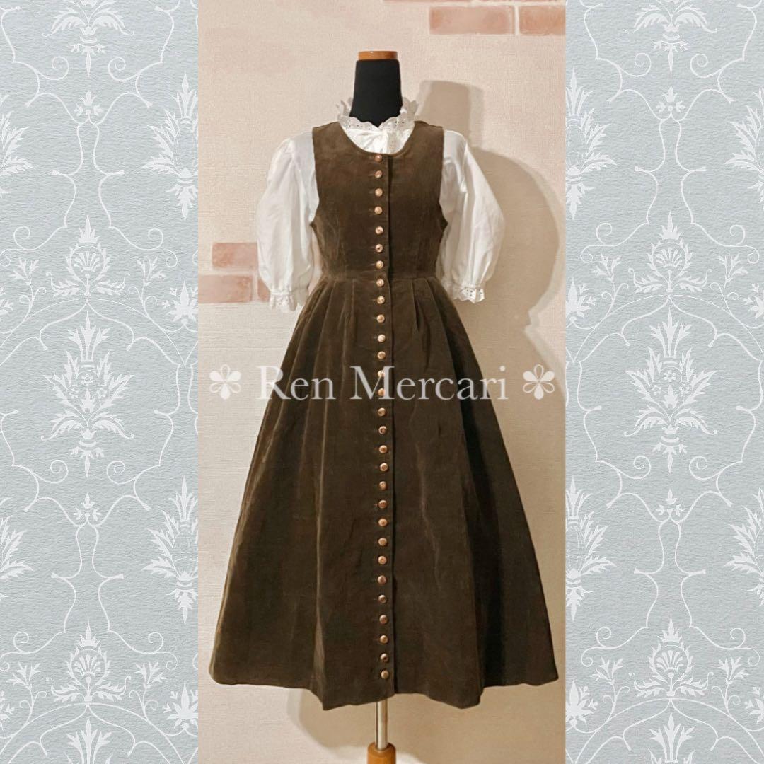 ストリートオルガン チョコレートブラウン コーデュロイのジャンパースカート