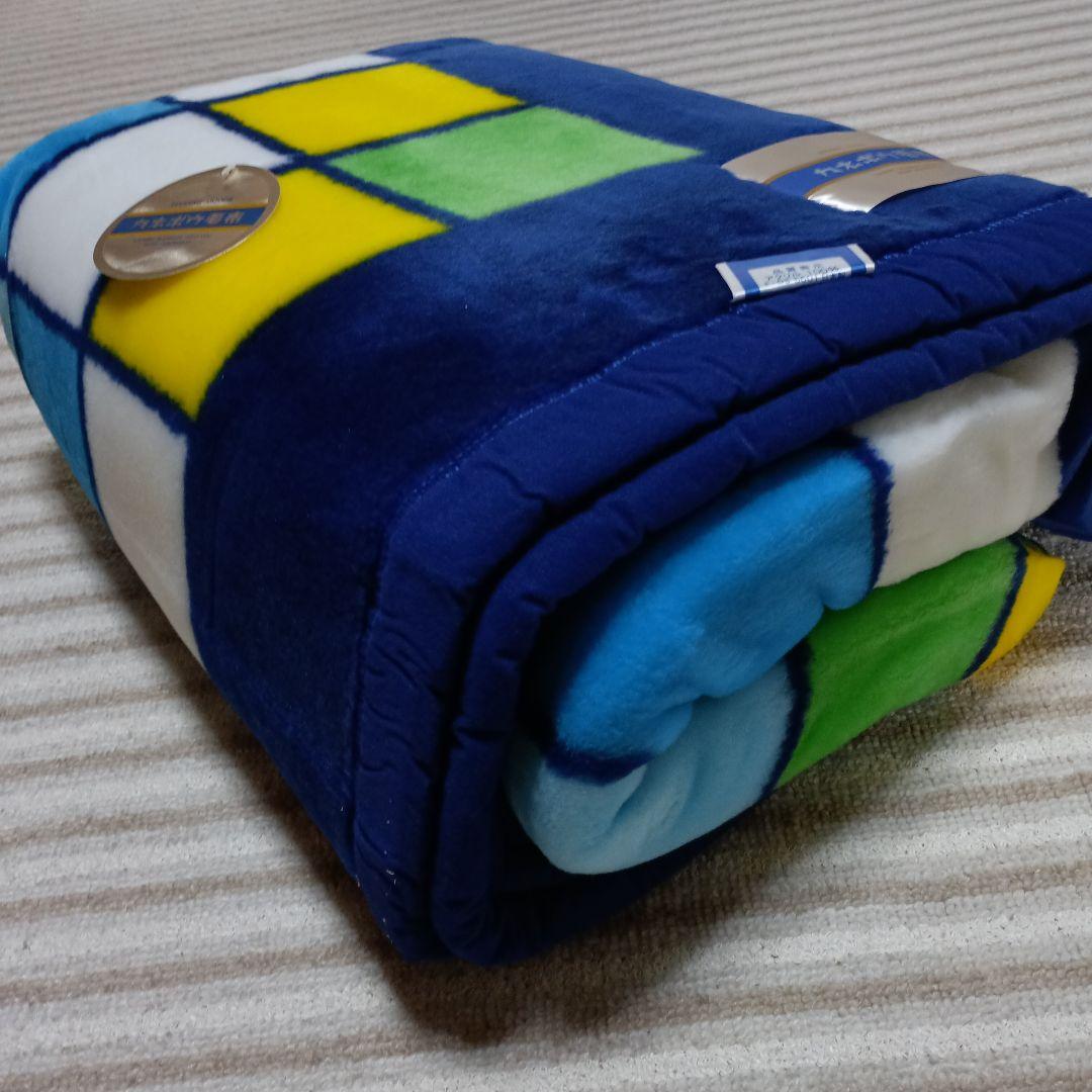 レトロポップ　カネボウ　アクリル　毛布　シングル　幾何学模様