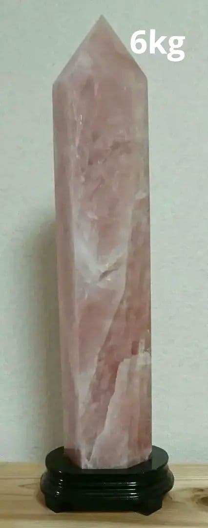 天然石　六角柱 ローズクォーツ　6キロ