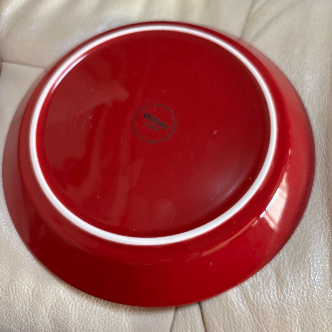 【美品】 赤 平皿 4枚