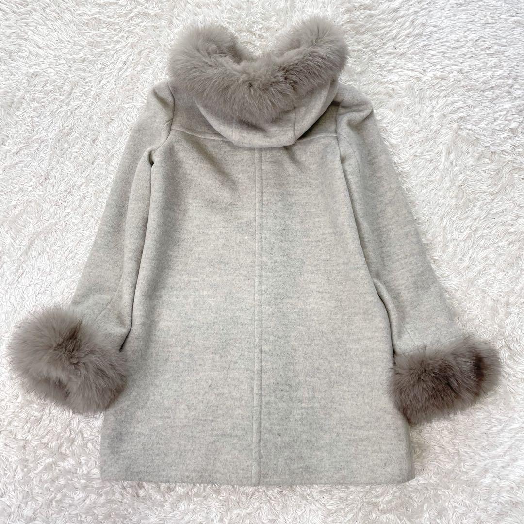 極美品✨️ジャスグリッティー 金具 牛革 ダッフルコート フォックスファー