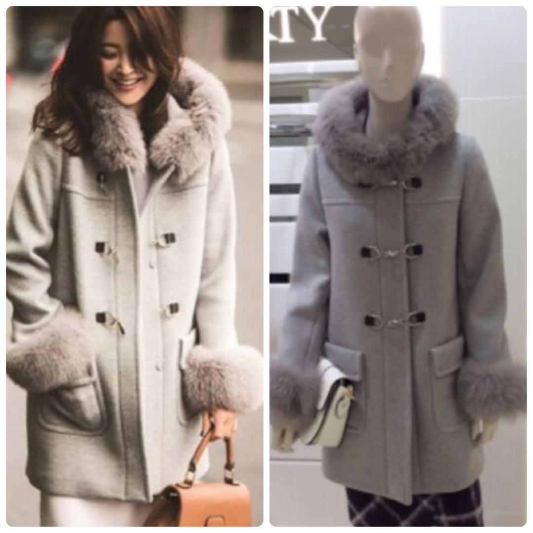 極美品✨️ジャスグリッティー 金具 牛革 ダッフルコート フォックスファー