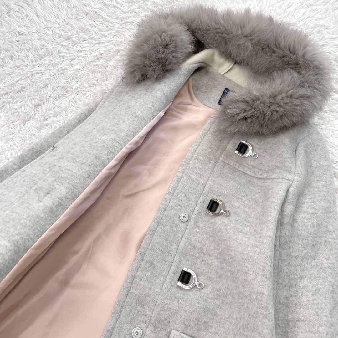 極美品✨️ジャスグリッティー 金具 牛革 ダッフルコート フォックスファー