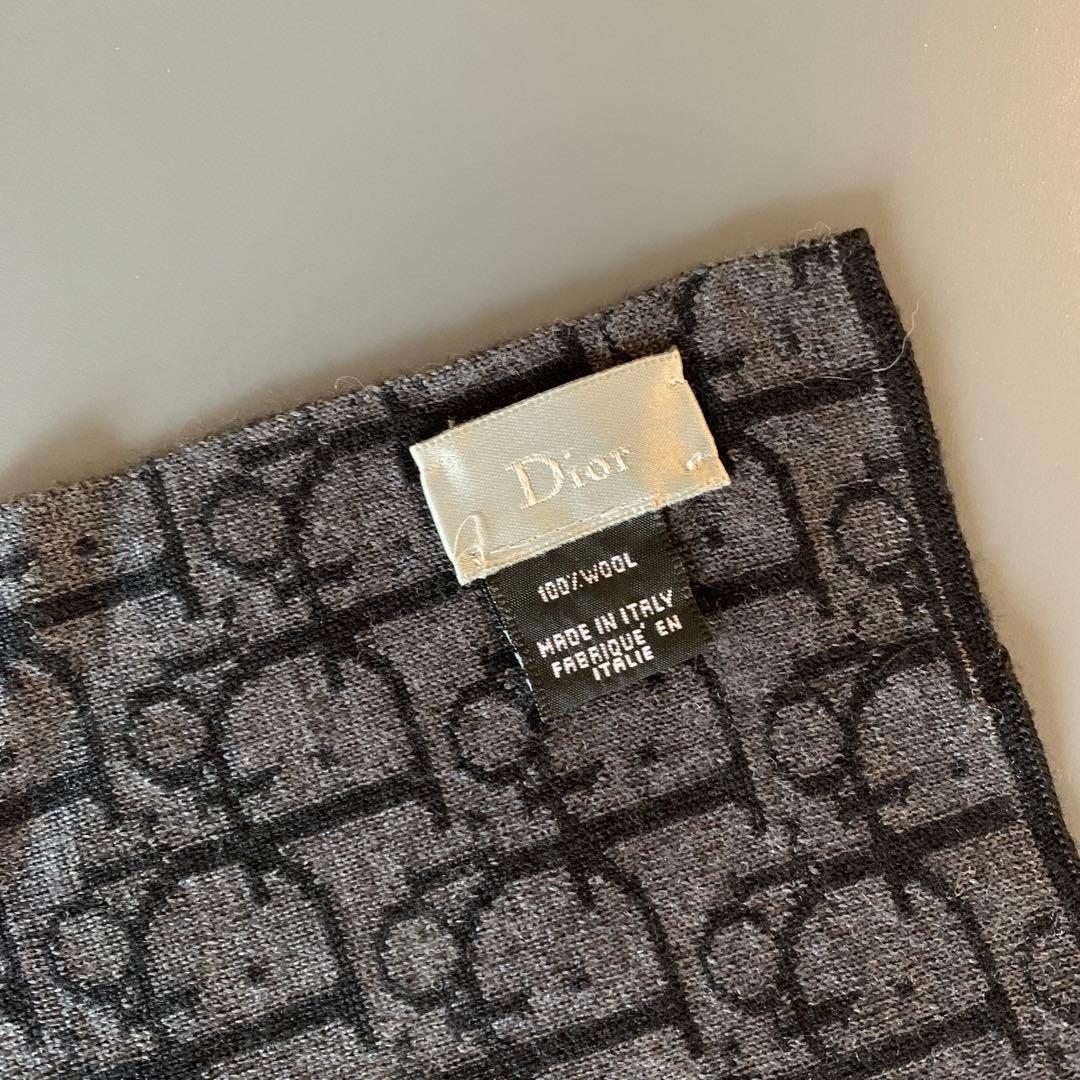Dior ウール100% マフラー グレー ロゴ