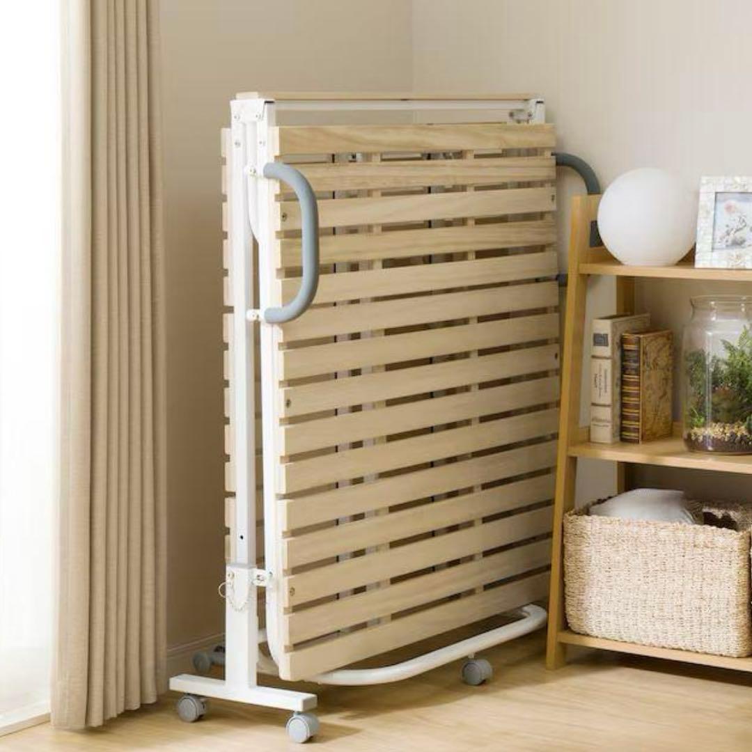 ニトリシングル折りたたみ桐すのこパイプベッド