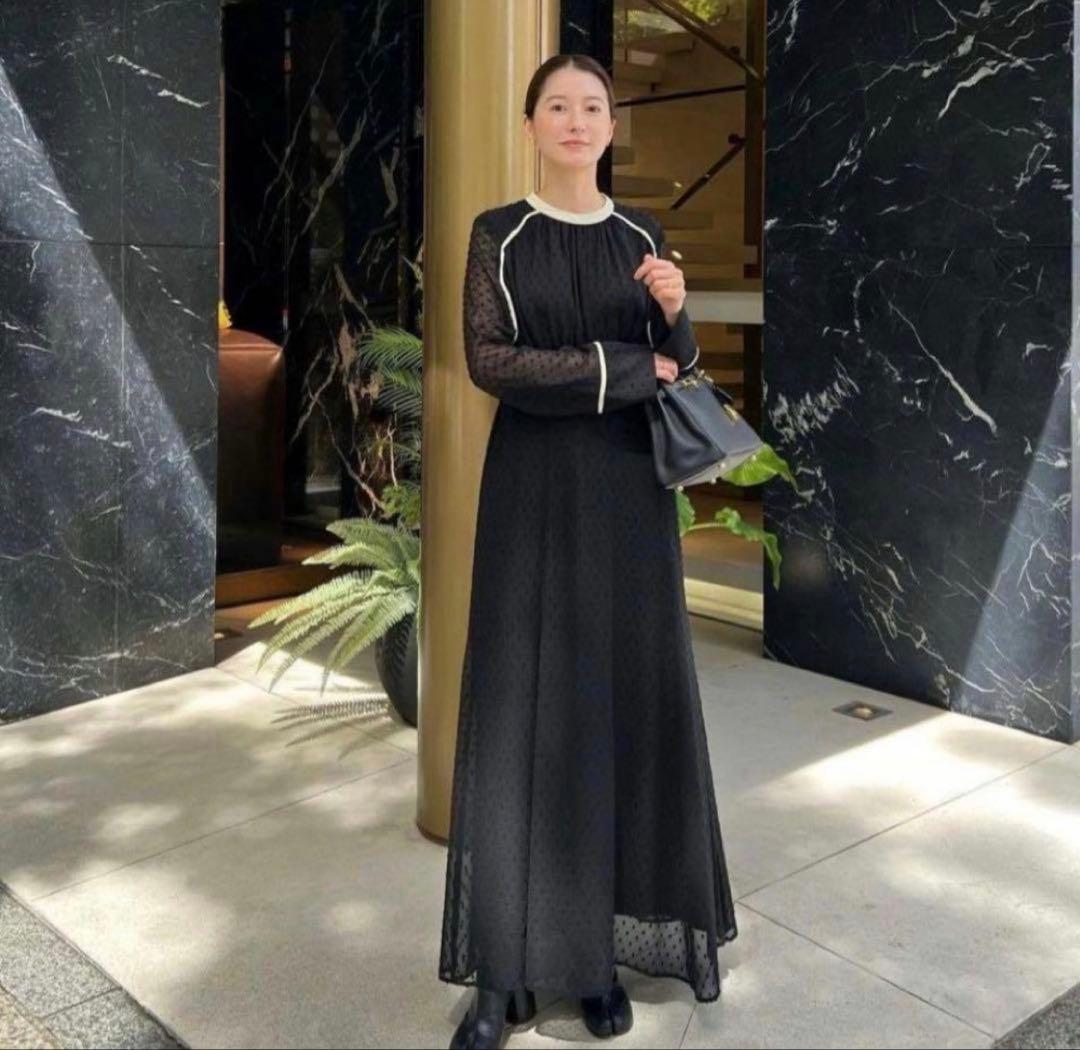 ワンピース CLANE DOT CUT JAQUARD ONE PIECE