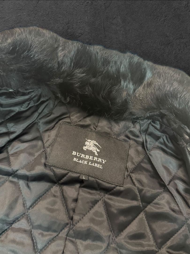 FD02 未使用級Lサイズバーバリーブラックレーベルレザートレンチコート 羊革