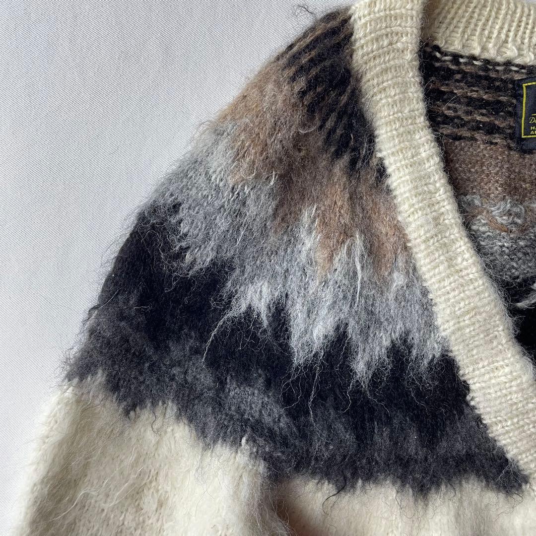 アルパカ100% ハンドニット カーディガン j64