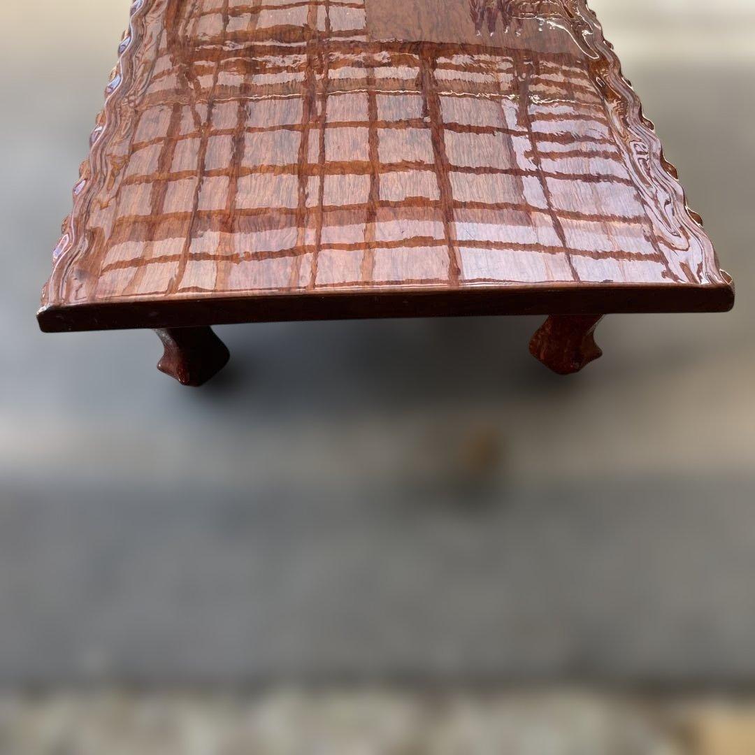 天然木 高級座卓 和 無垢 ローテーブル 一枚板調 平卓 レトロ　アンティーク