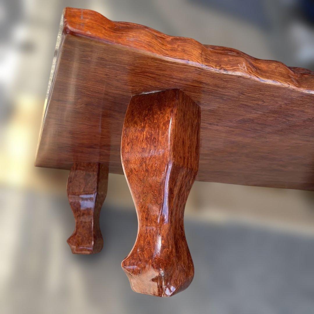 天然木 高級座卓 和 無垢 ローテーブル 一枚板調 平卓 レトロ　アンティーク