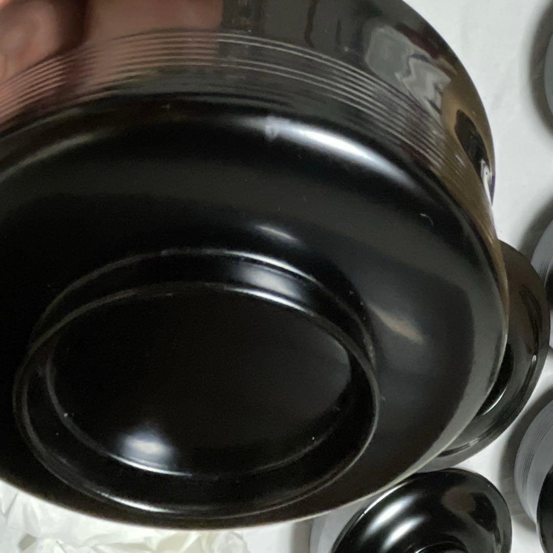 蒔絵師　田中煌又造　真塗四つ椀　５客　煌又（幸衍) 作者共箱　茶事　初釜