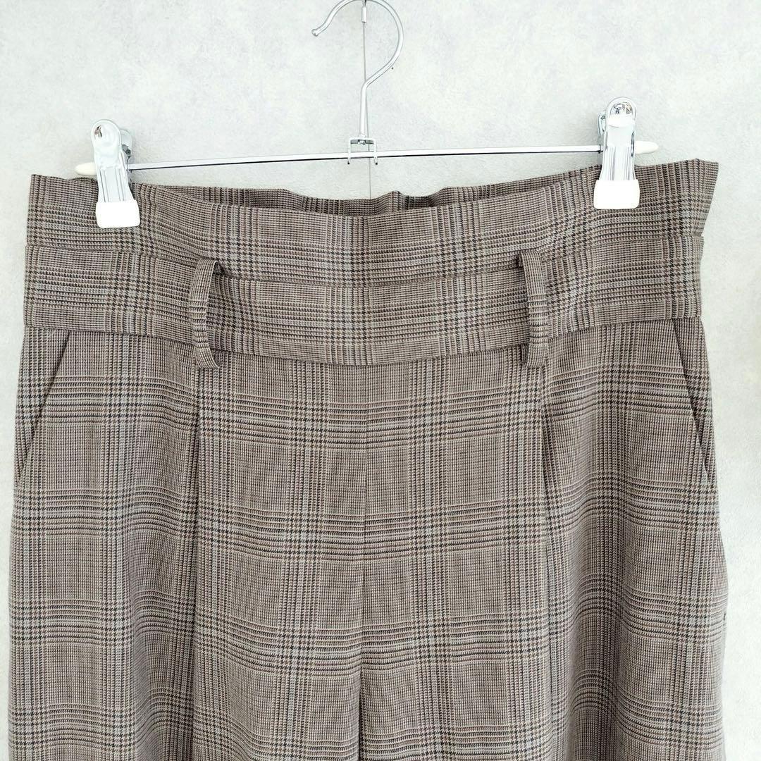 グリーンレーベルリラクシング　チェック　ノーカラー　セットアップ　ブラウン　40