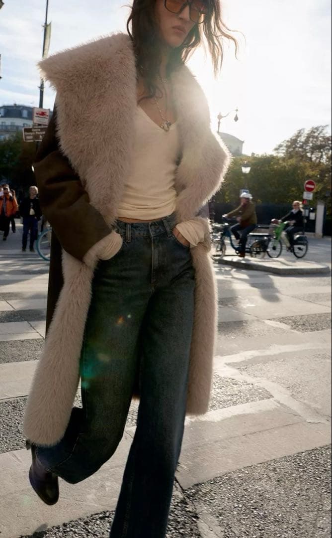 ●ZARA●ザラ●リバーシブルダブルフェイクファーコート●M●