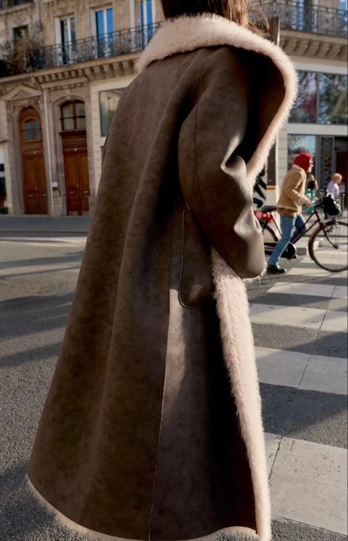 ●ZARA●ザラ●リバーシブルダブルフェイクファーコート●M●