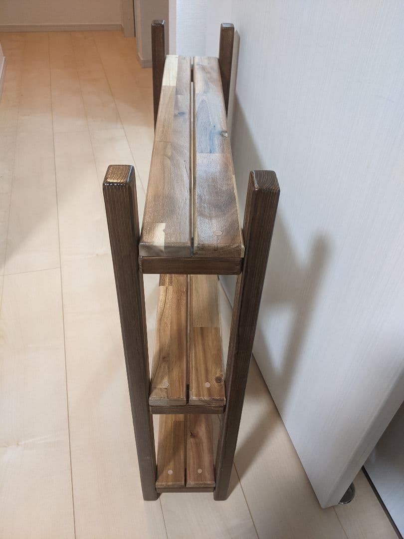 【奥行15cm】奥行狭い木製スリムラック［コミック　漫画　本棚　インテリア］