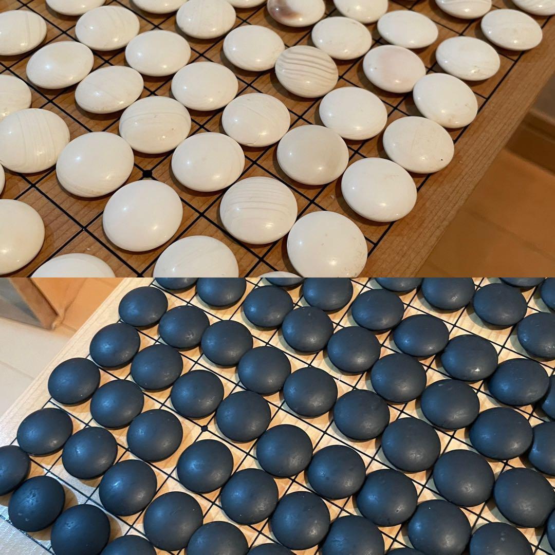 囲碁盤セット　厚み20.5cm 桐箱付き