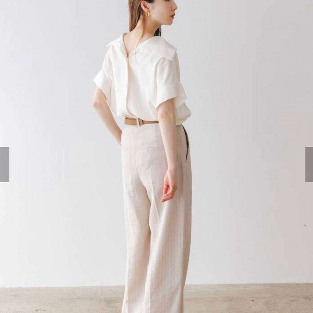 【洗える】2WAY ワイドカラーキュプラブラウス　NOBLE