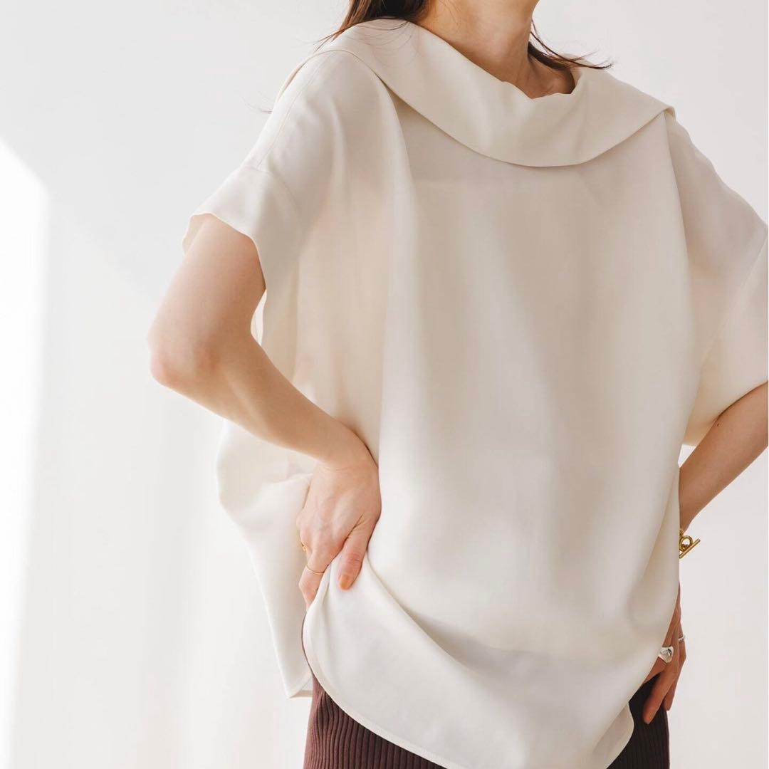 【洗える】2WAY ワイドカラーキュプラブラウス　NOBLE