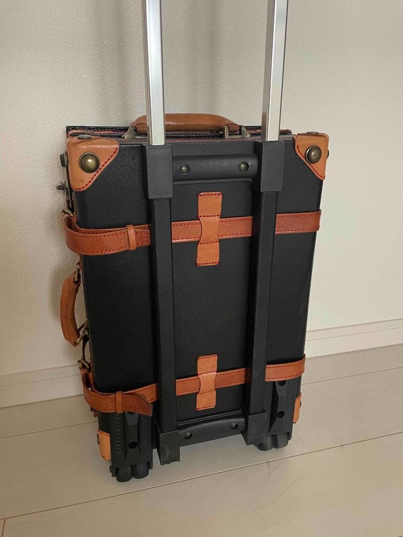 ユーラシアトランク　本革黒キャメル　機内持ち込み　キャリーカート　旅行鞄　シフレ