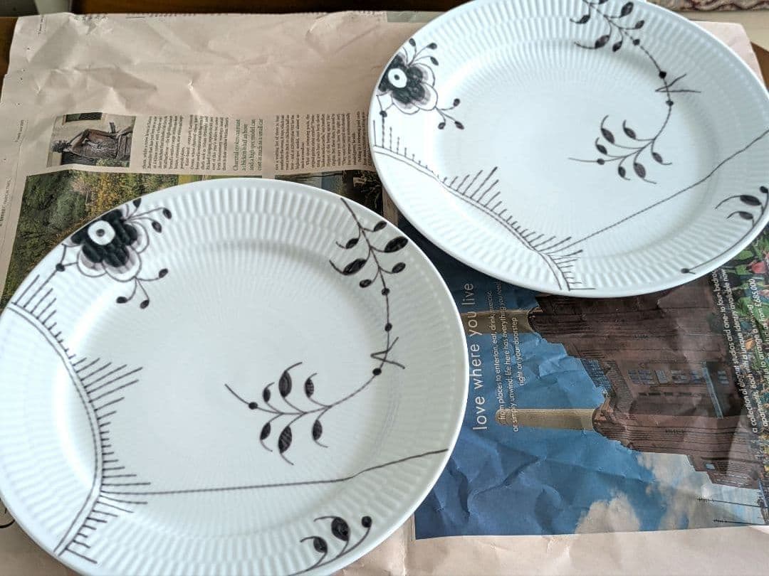 ꕤ【ひぃちゃん】ロイヤルコペンハーゲン ブラック メガ 27 プレートꕤ