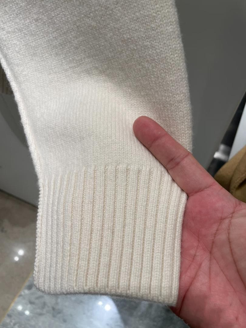 AMI PARIS ホワイト ニット セーター ポロニット S
