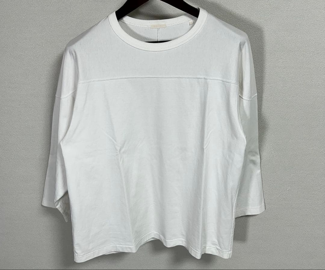 コモリ フットボールTシャツ 七分袖 ホワイト 白t