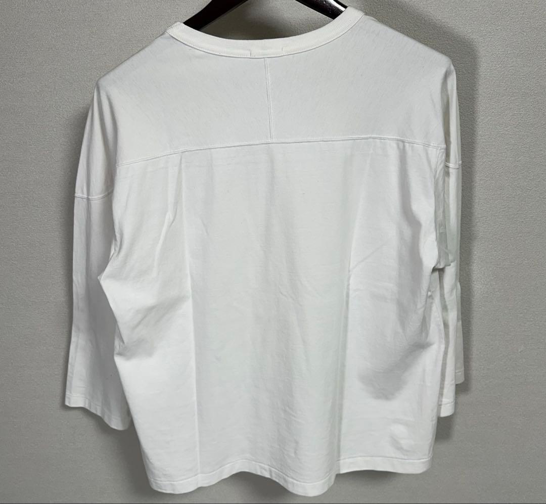 コモリ フットボールTシャツ 七分袖 ホワイト 白t