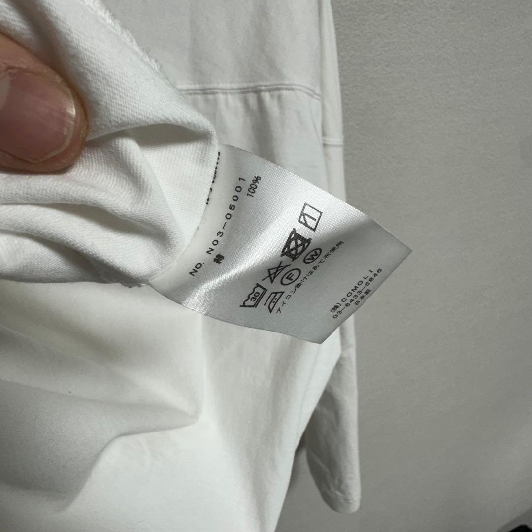 コモリ フットボールTシャツ 七分袖 ホワイト 白t