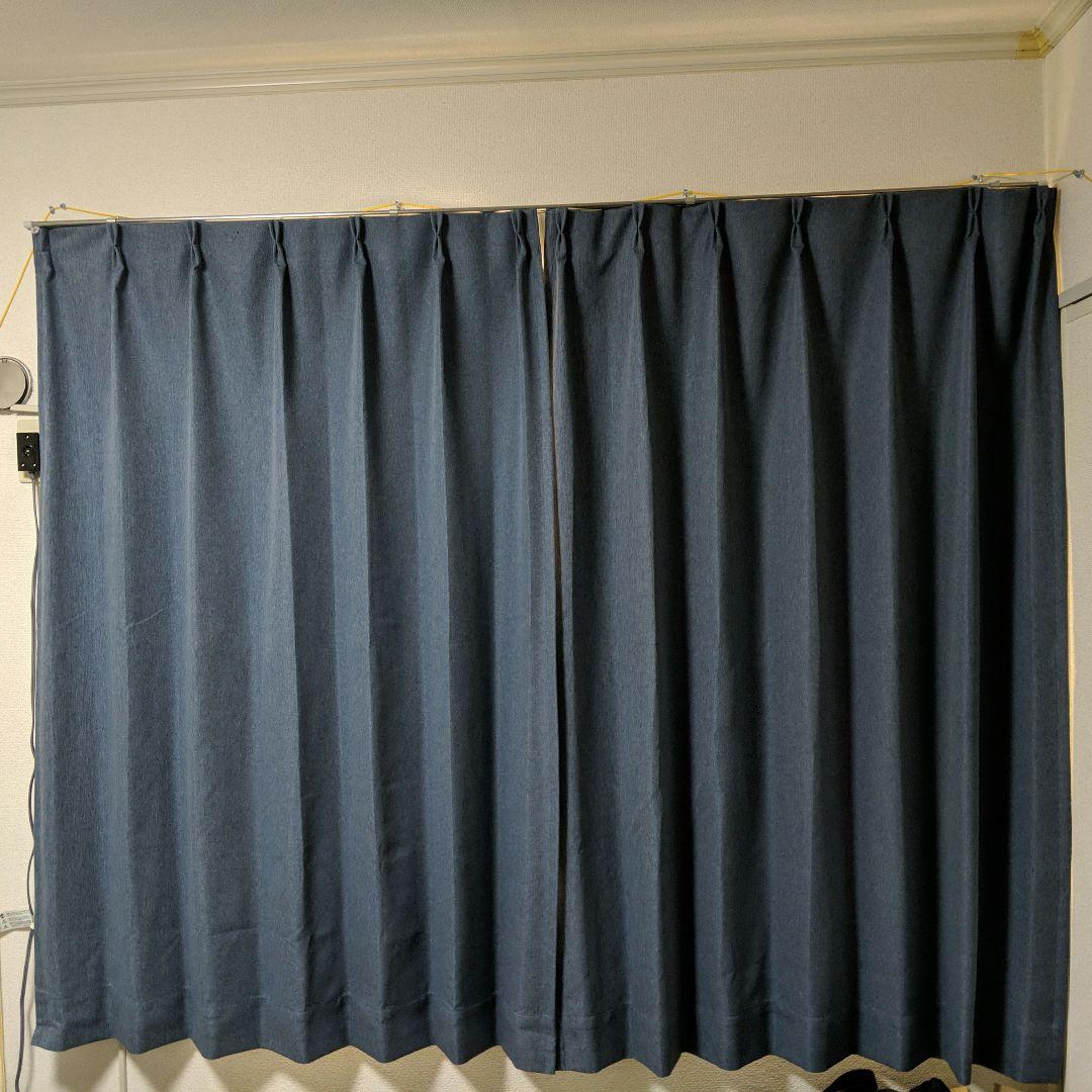【値下げ】カーテン 断熱率65％・防音・完全遮光　日本製　ネイビー