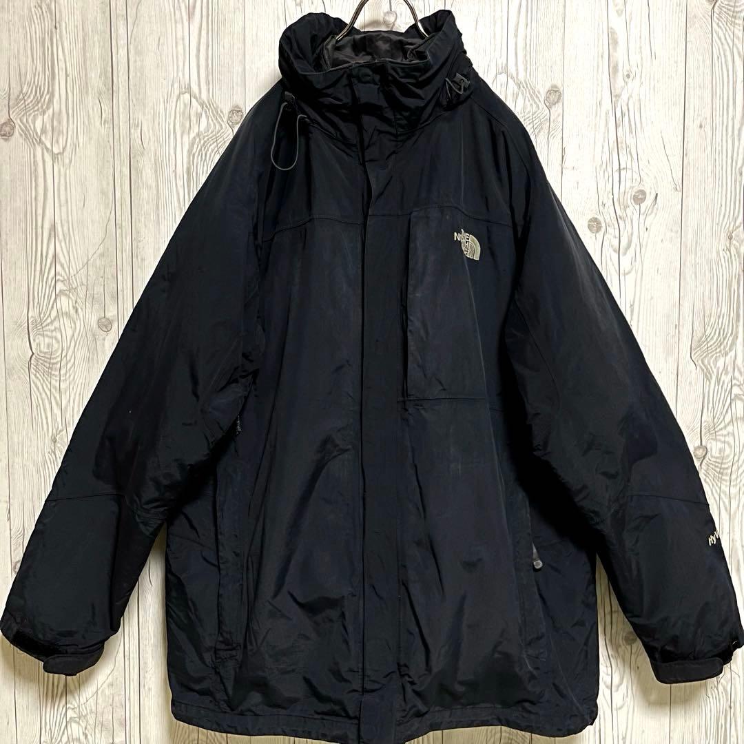 ノースフェイス★３WAY　マウンテンパーカー　ライナー付　XXL　黒　ロゴ刺繍