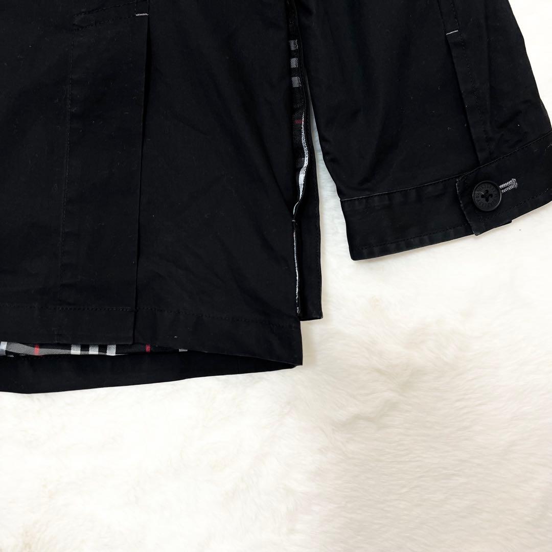 【oda】バーバリーブラックレーベル✨️トレンチコート　ノバチェック　黒　Ｌ