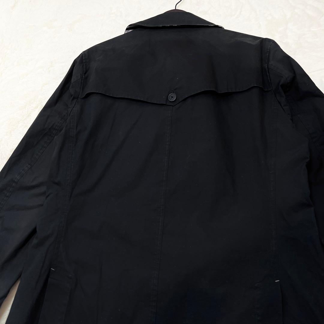 【oda】バーバリーブラックレーベル✨️トレンチコート　ノバチェック　黒　Ｌ