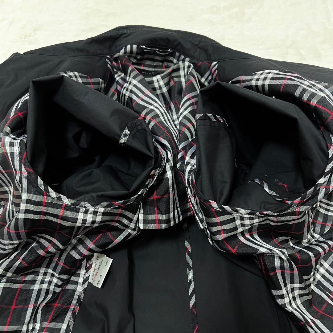 【oda】バーバリーブラックレーベル✨️トレンチコート　ノバチェック　黒　Ｌ