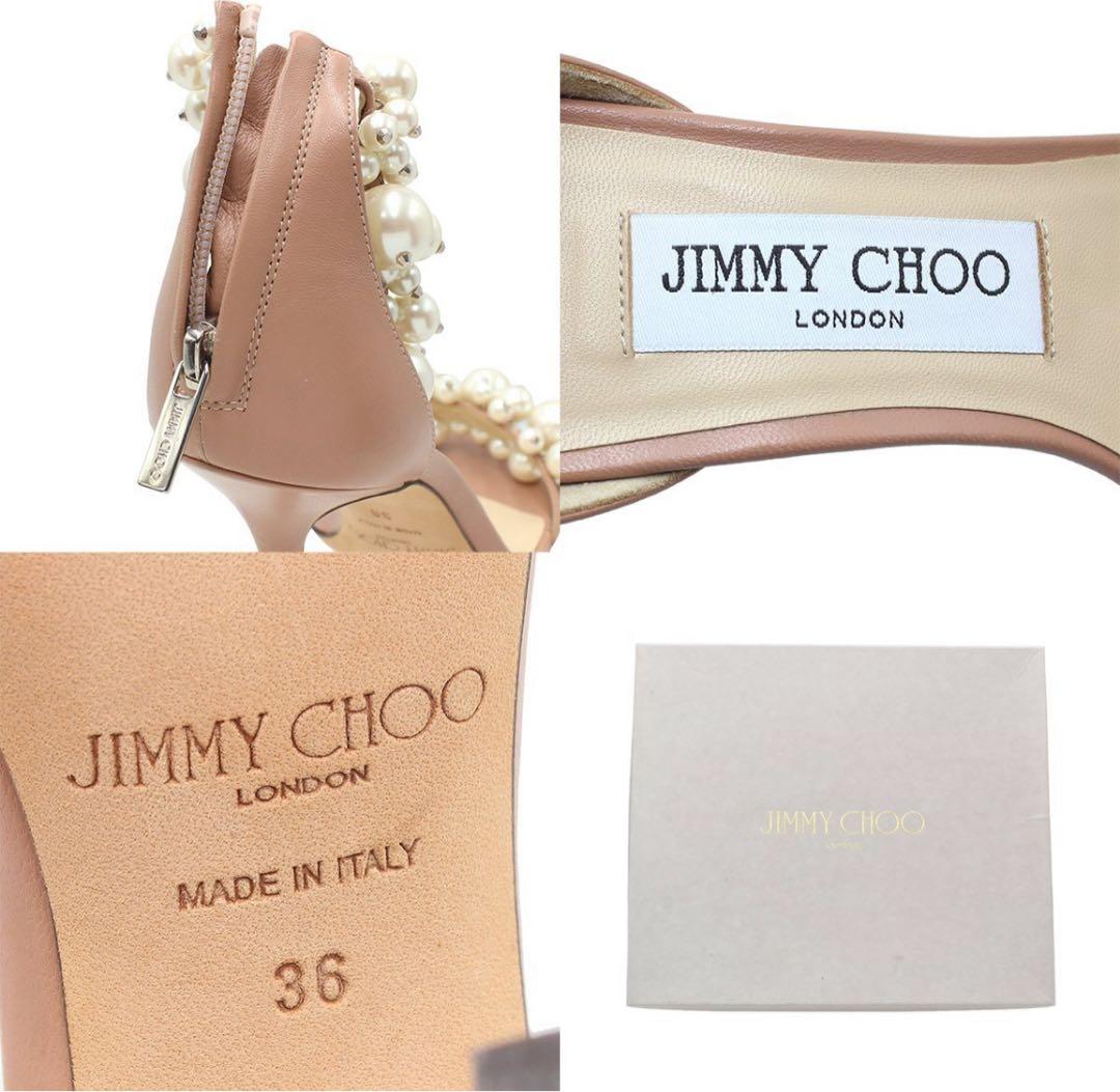 R2353 超美品 ジミーチュウ マイセル パール ヒール パンプス