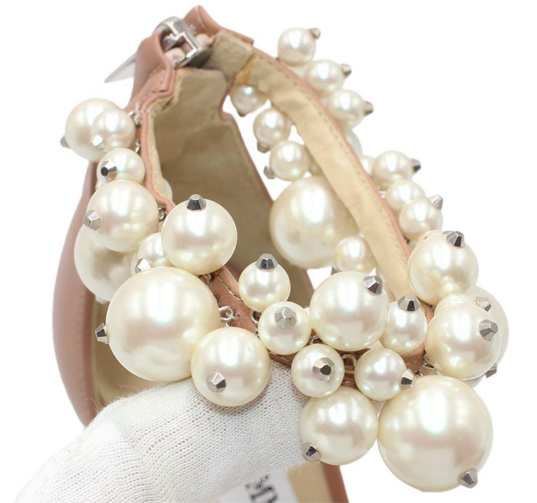 R2353 超美品 ジミーチュウ マイセル パール ヒール パンプス