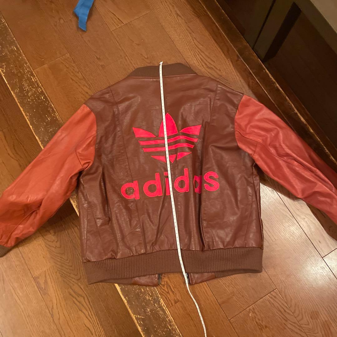 adidas ビンテージ　(本革)レザージャケット　秋セール　22.000円