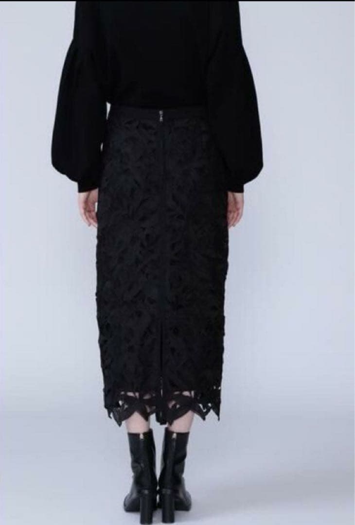 ADORE モダンリーフレーススカート 黒 アドーア　36