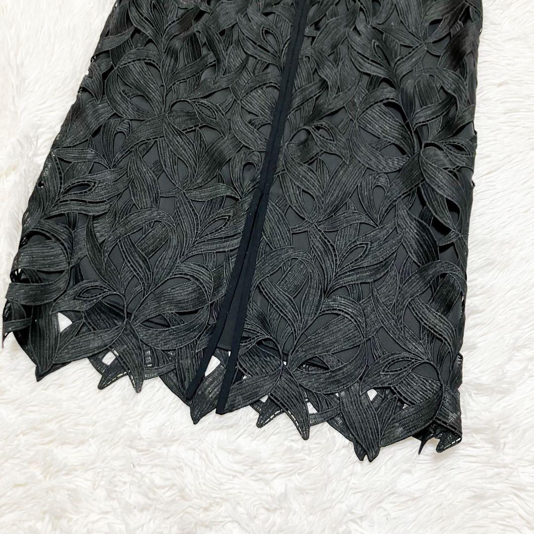 ADORE モダンリーフレーススカート 黒 アドーア　36