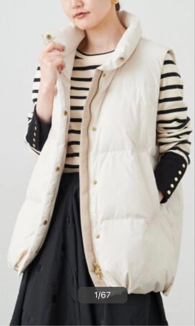 もく、イエナ⭐︎オフホワイトベストダウン