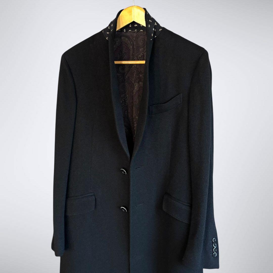 【ムーみん】極稀少50サイズ！エトロ 背面幾何学柄 チェスターコート