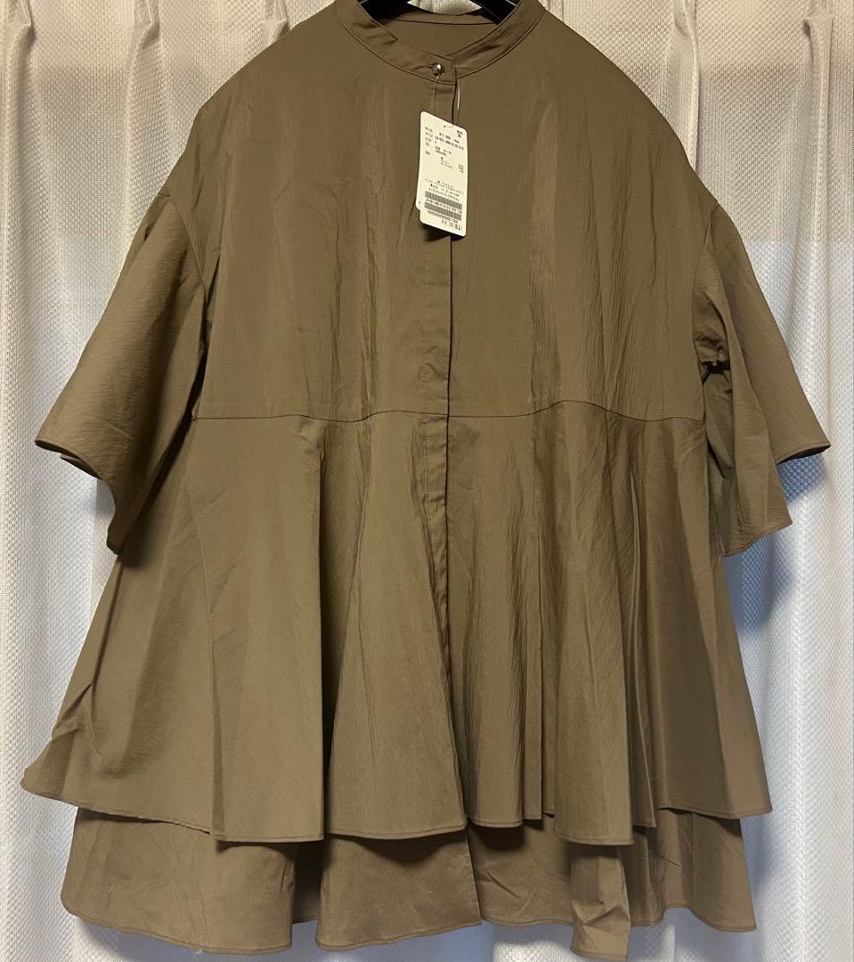 新品IENA タイプライターティアードブラウス　カーキ