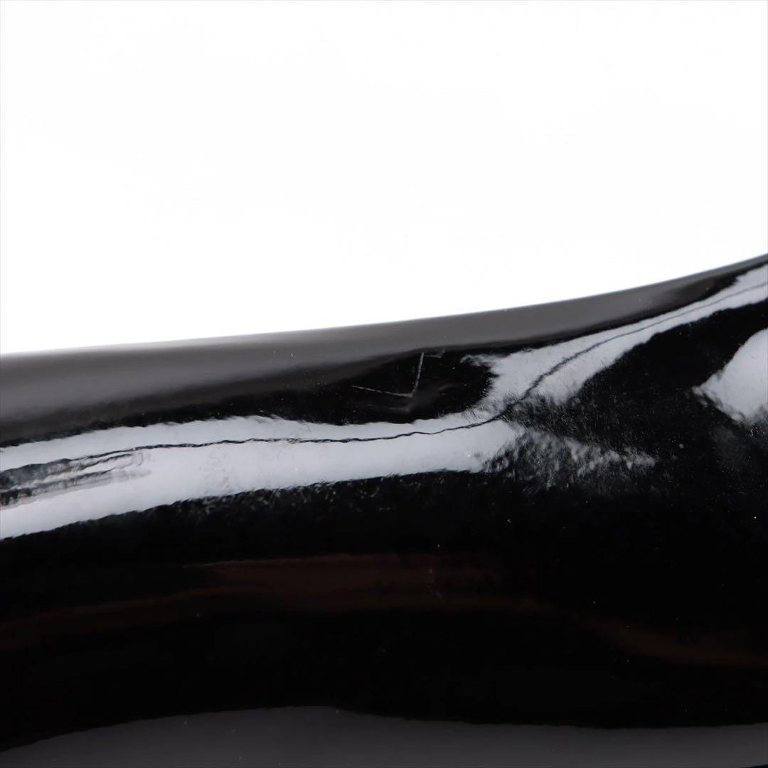 フェラガモいヴァラパテントレバーオープントゥパンプス22.5レディースブラック