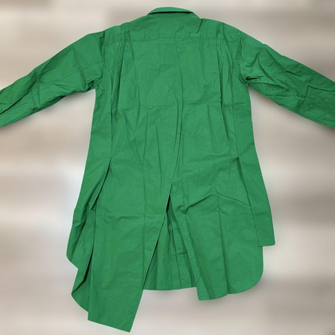 コムデギャルソンオムプリュス　ロングシャツ 長袖 アシンメトリー　24SS 緑