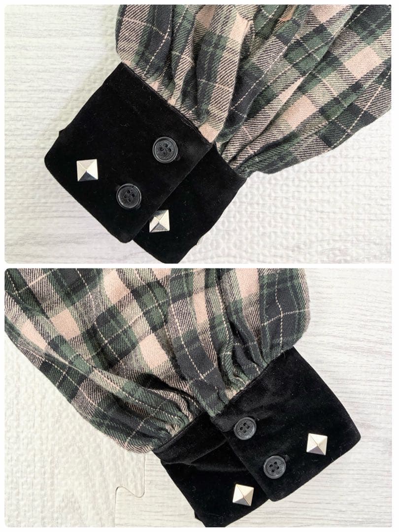 【新品タグ付き】Roy reflect overjoy チェック柄　スタッズ付き