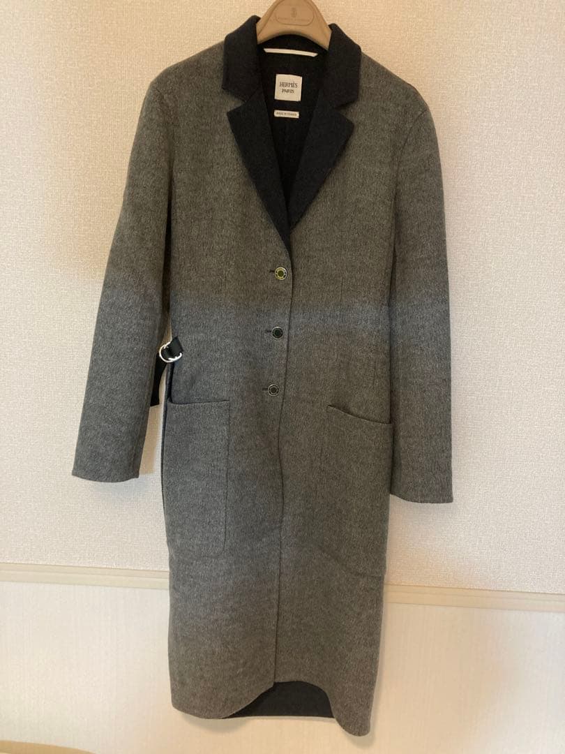 HERMES ラグジュアリーな カシミヤ ラップ コート