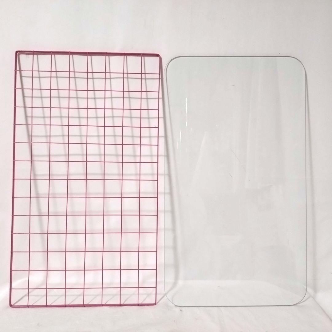 美品　レトロポップ　ガラステーブル　ピンク　センターテーブル　ローテーブル