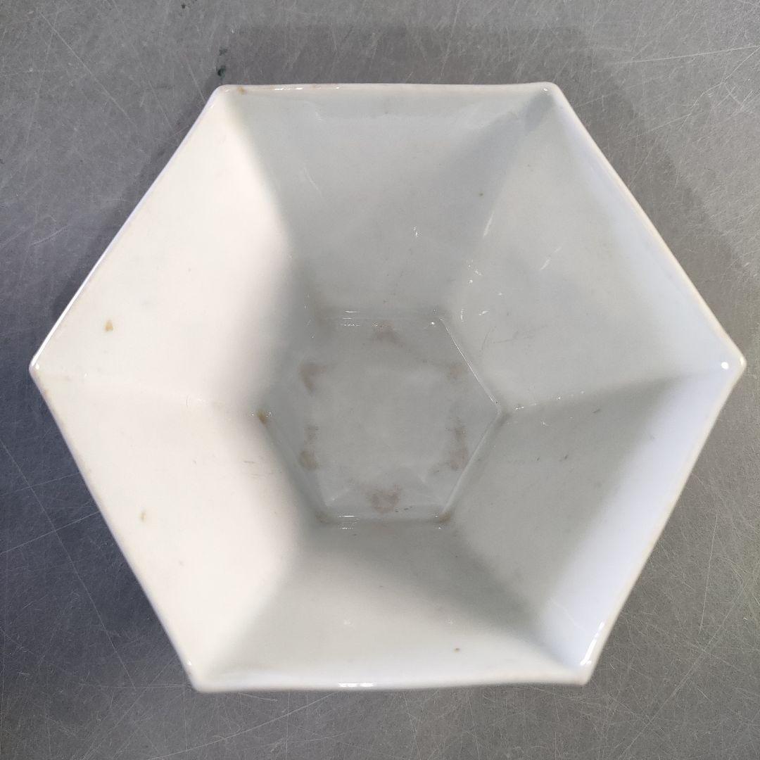 A1283-2/在銘/古伊万里波紋人物図六角小鉢15客/銘々皿/飾鉢/懐石道具/