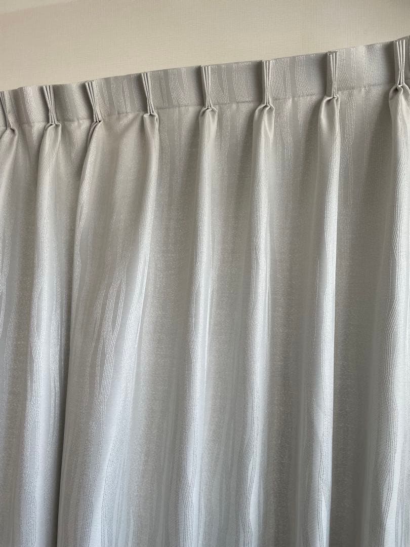 sangetsu グレー プリーツカーテン (カーテン2枚、レース2枚)